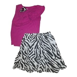 Gymboree Pink Ruffle Top with Zebra Print Skirt